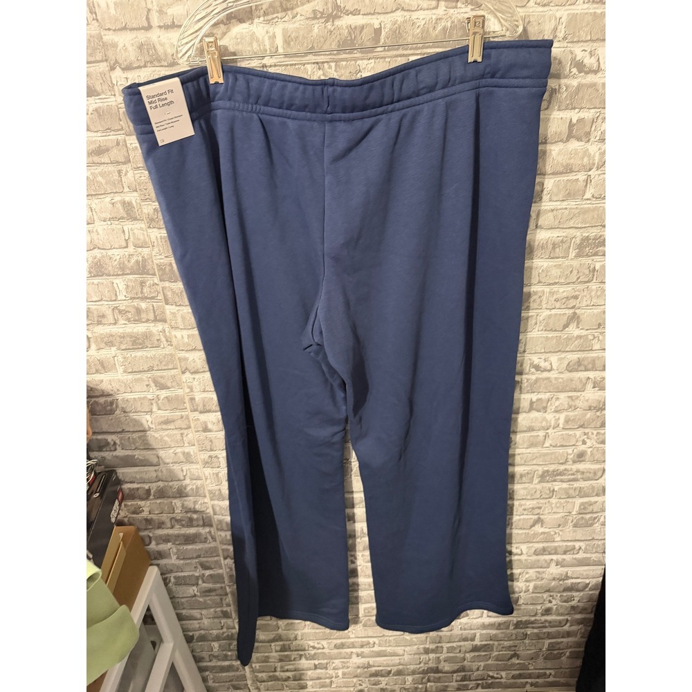 Nike Womens Mid Rise Wide Leg Sweatpants Navy Blue IH7800-410 XXL NWT - Picture 2 of 4
